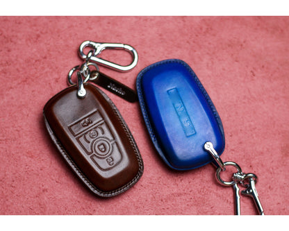 For Mustang Key fob cover, Bronco Sport Raptor Leather Key Fob Cover Case 2024 Mustang Mach E 2021 2022 Keychain KeyRing Remote Holder