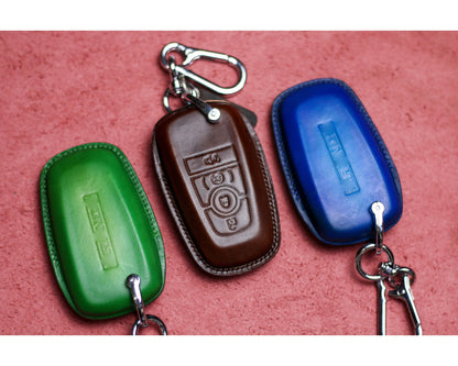 Leather Key Fob Cover For Maverick Bronco Logo Sport Ranger Gen 6 2024 Bronco Raptor Tremor Mustang 2022 2023 Car Accessories For Tremor