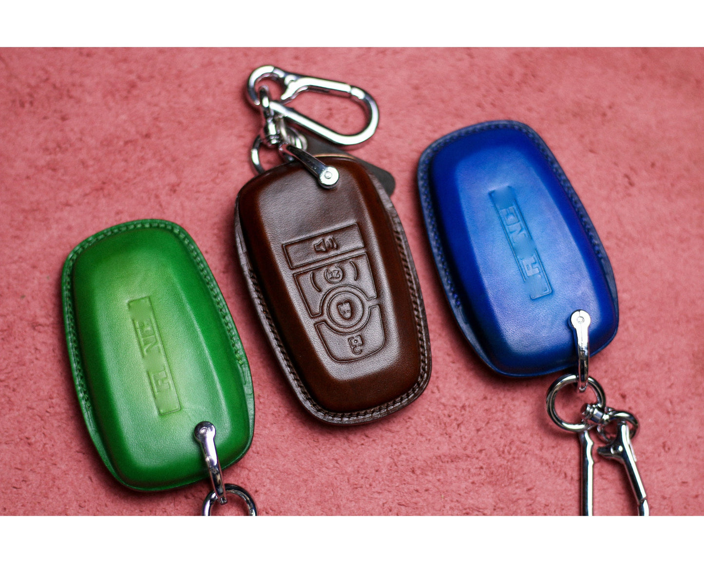 Leather Key Fob Cover For 2024 Bronco Logo Sport Ranger Gen 6 Bronco Raptor Tremor Mustang Maverick 2022 2023 Car Accessories For Bronco
