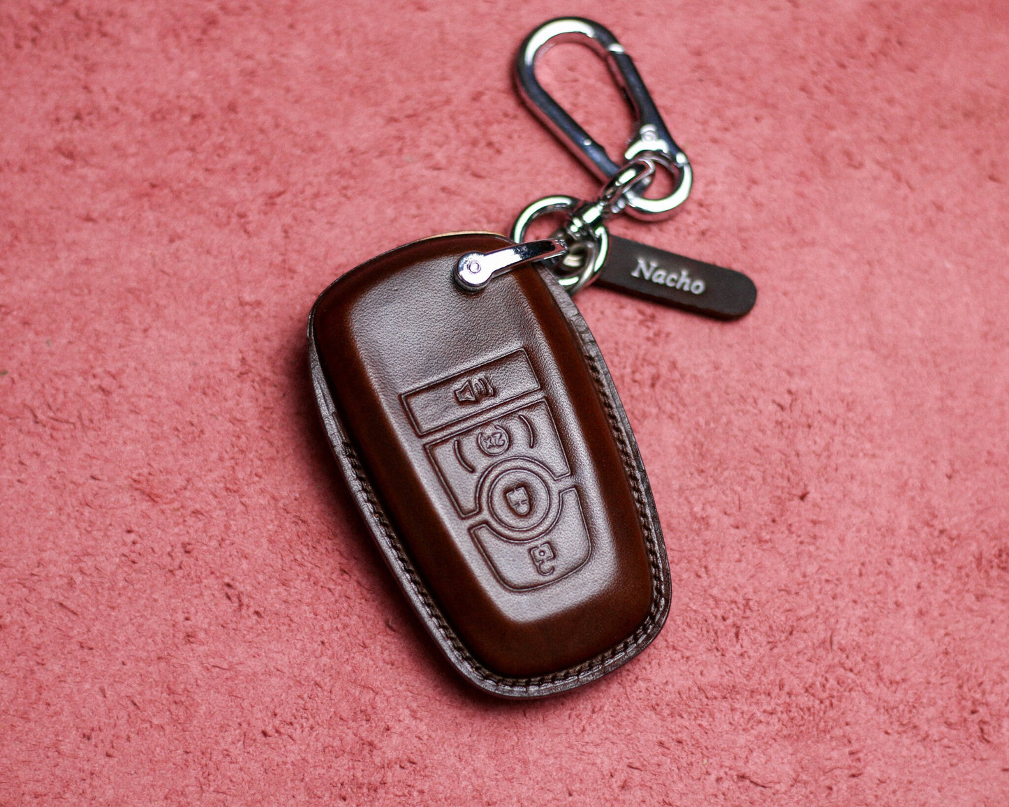 Leather Key Fob Cover For Maverick Bronco Logo Sport Ranger Gen 6 2024 Bronco Raptor Tremor Mustang 2022 2023 Car Accessories For Tremor