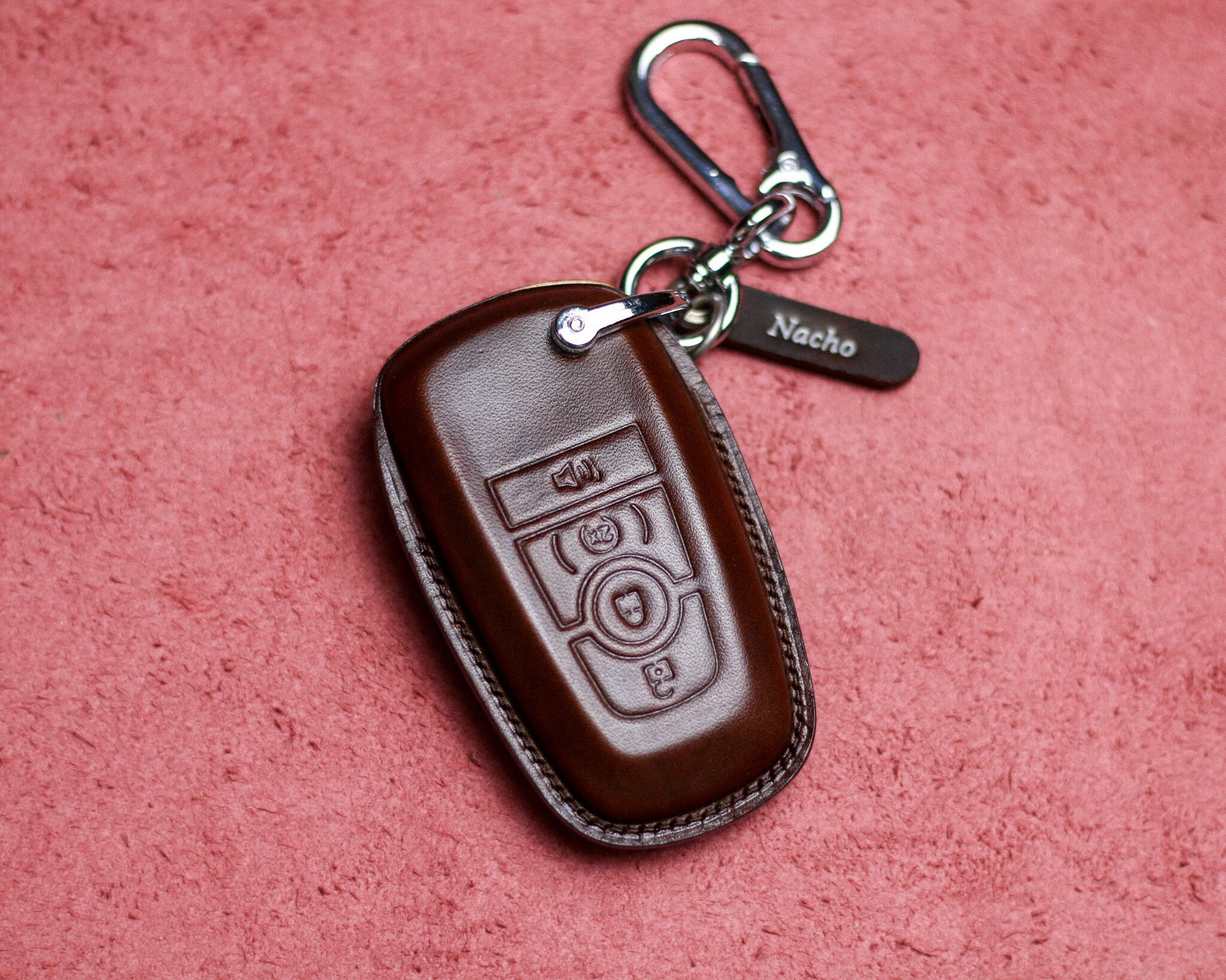 Leather Key Fob Cover For Maverick Bronco Logo Sport Ranger Gen 6 2024 Bronco Raptor Tremor Mustang 2022 2023 Car Accessories For Tremor
