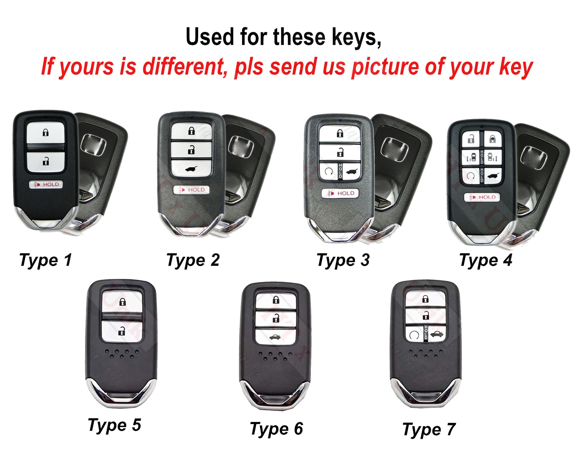 Leather Key Fob Cover For Hondas 3 4 5 6 Buttons Case Accord Civic Vezel CRV Hrv Crz Pilot Jazz Jade Remote Holder Accessories for Hondaa