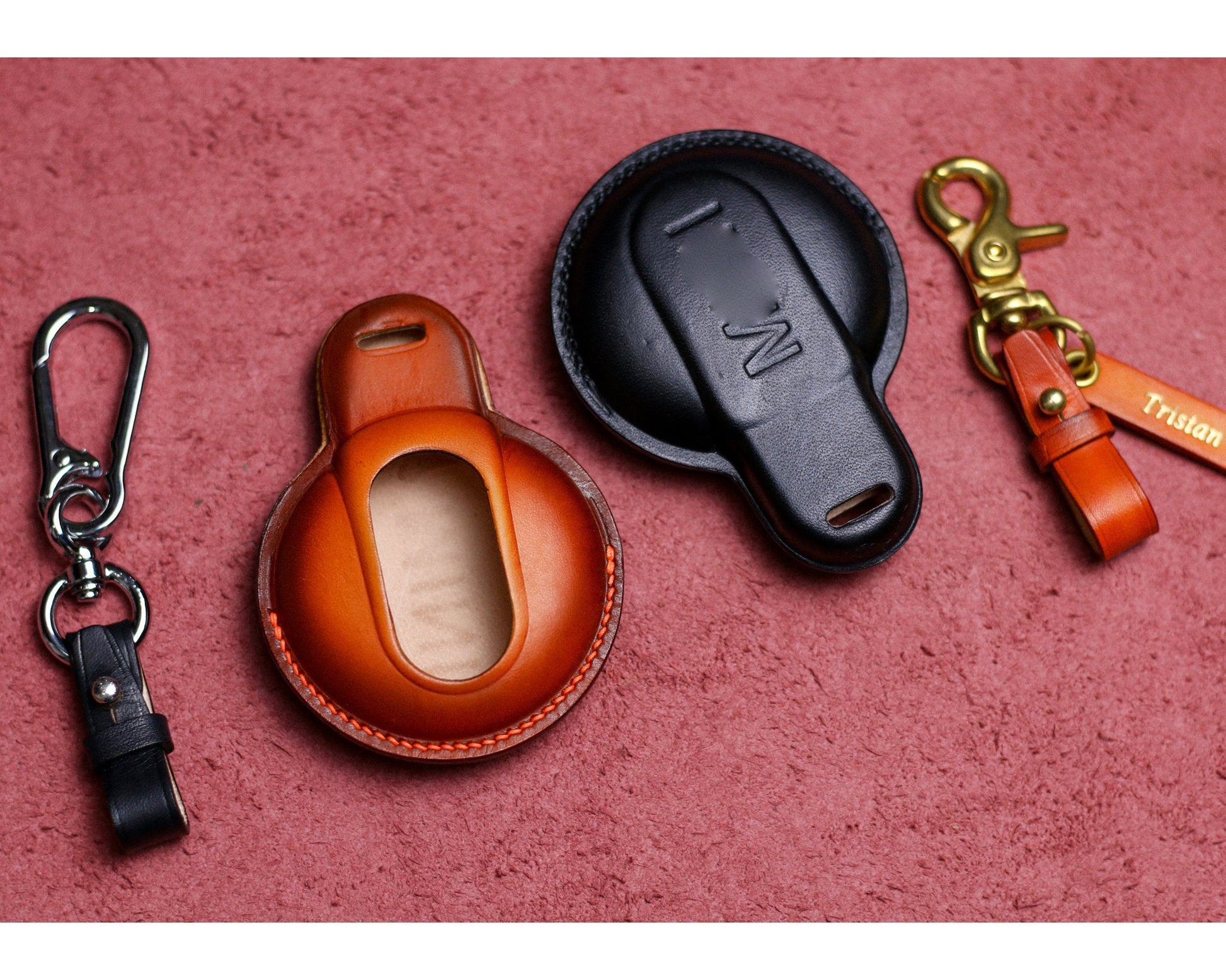 Leather key fob cover For Mini F Series Clubman Countryman Mini F54 F55 F56 F57 Mini S F54 F55 F56 F57 F60 Car Accessories for Mini Key