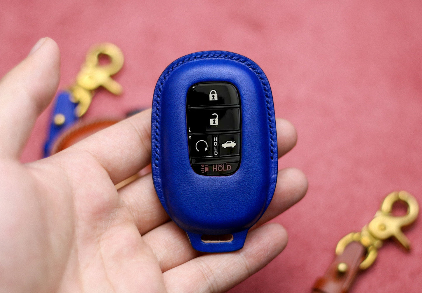 Leather Key Fob Cover For 2022 Hondaa 3 4 5 6 Buttons Case Accord Civic Vezel CRV Hrv Crz Pilot Jazz Jade Remote Holder Accessories Hondas