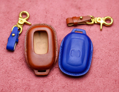 Leather Key Fob Cover For 2022 Hondaa 3 4 5 6 Buttons Case Accord Civic Vezel CRV Hrv Crz Pilot Jazz Jade Remote Holder Accessories Hondas