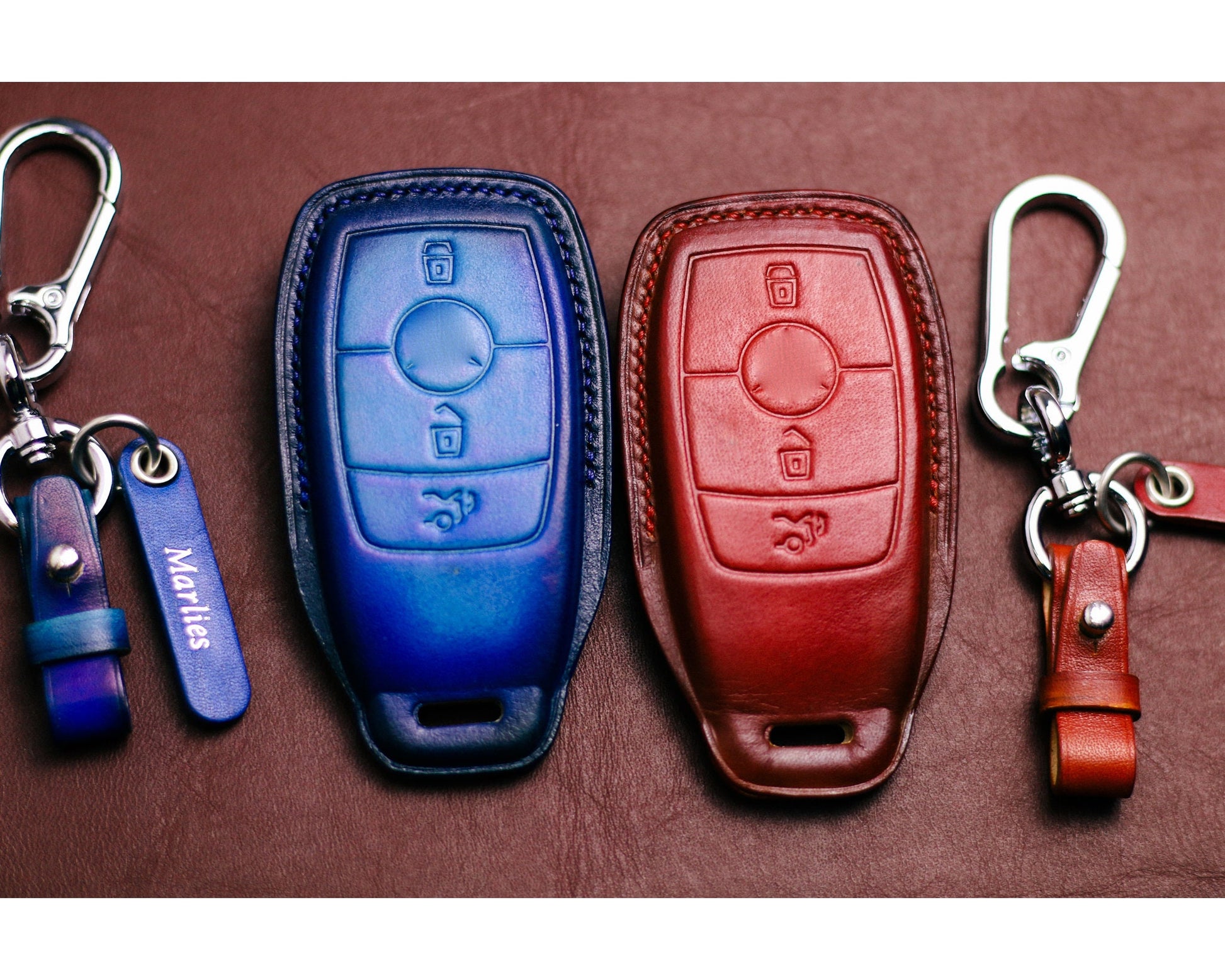 Leather Key Fob Cover For W177 W205 C205 W213 W222 W167 C257 V167 X167 W177 W247 W463 X253 X247 Glc Gls Gla GLb Gle Cla Cls Accessories