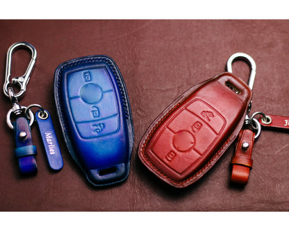 Leather key fob cover for GLE350 2024 GLE450 2022 GLC300, E class 2023, M class, S class, ClS, CLK, GLK, GLC, G Class Accessories