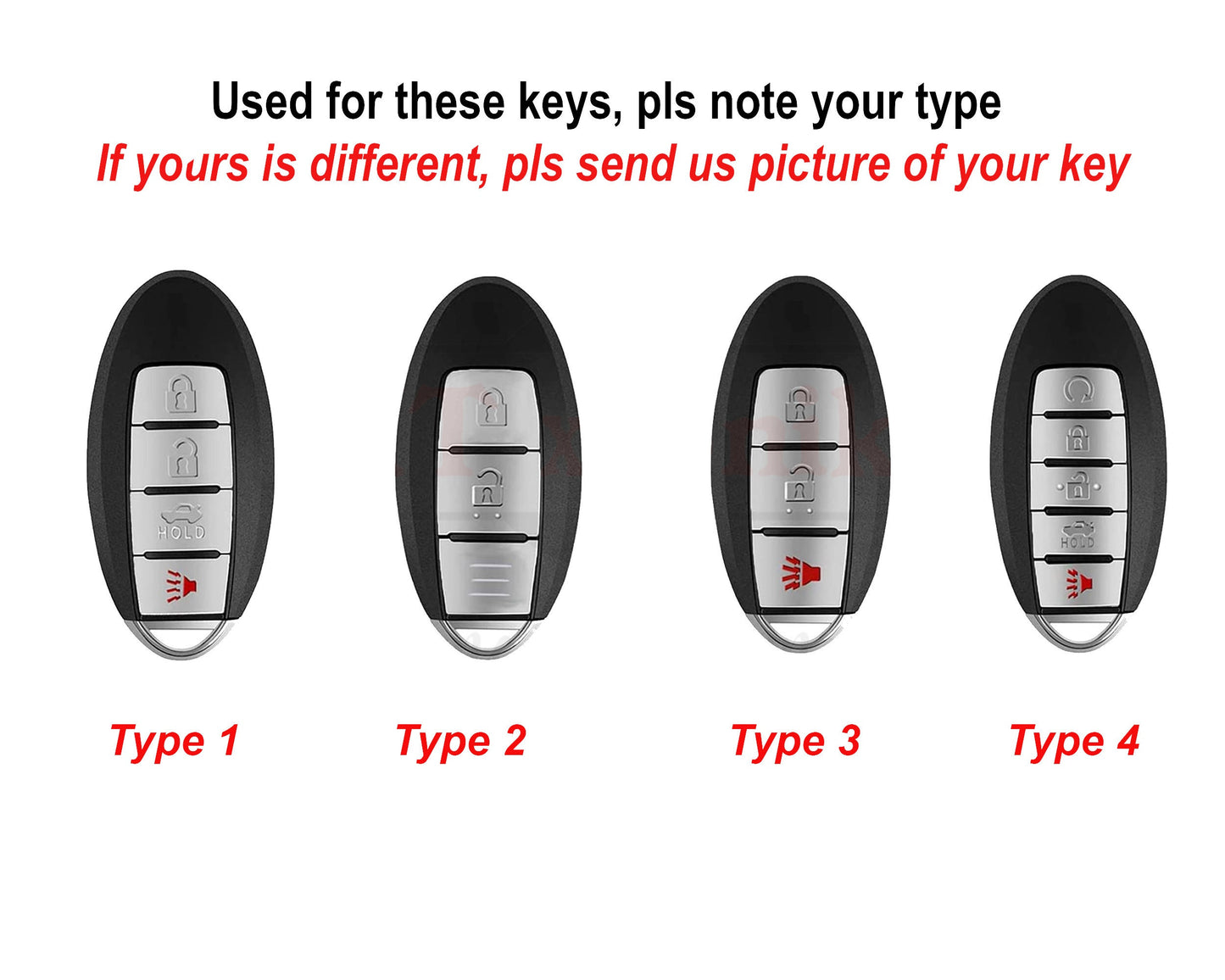 Leather key fob cover for Nissann Kicks Teana X-Trail Rogue Maxima Murano Altima 370Z Versa Sentra Pathfinder Armada Juke GT-R Cube Leaf