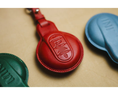 Mini Key Fob Cover Countryman Holder, Handmade Car Key Case, Custom Key Case Italian Veg-Tanned Leather, Mini Key Fob Case Mini F Series