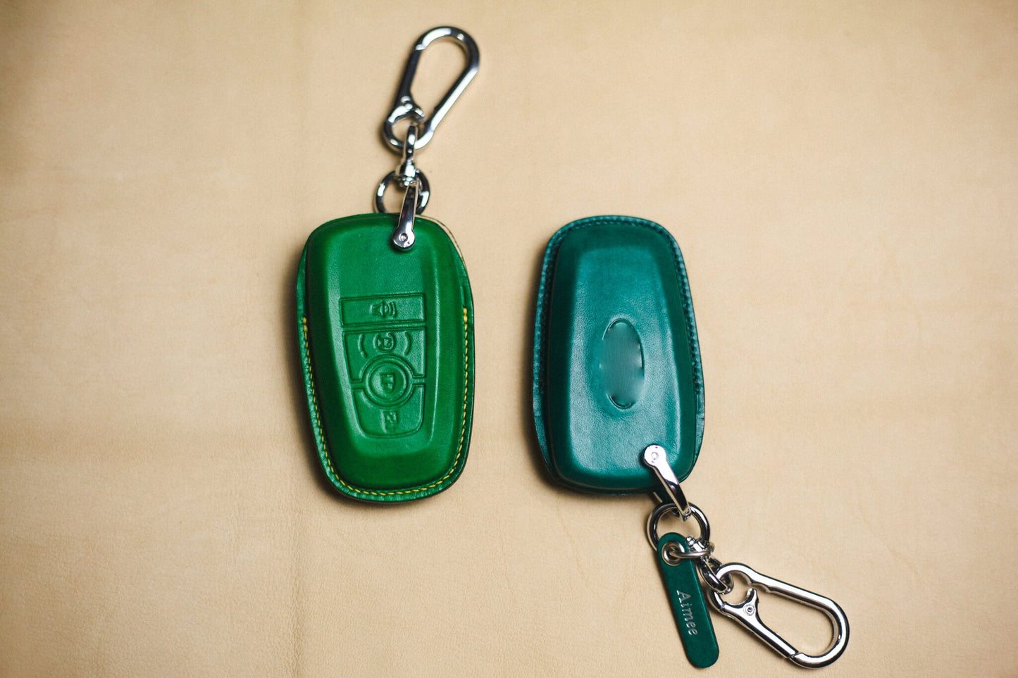 For Mustang Key fob cover, Bronco Sport Raptor Leather Key Fob Cover Case 2024 Mustang Mach E 2021 2022 Keychain KeyRing Remote Holder