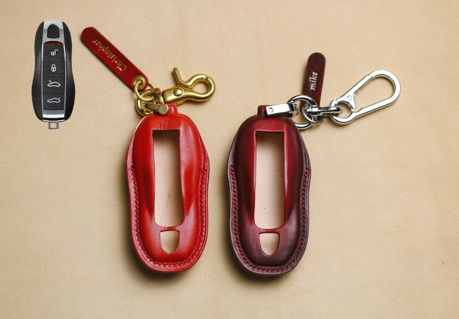 Cayenne Key Fob Cover Case Porschee 3 4 Buttons Panamera 970 971 Carrera 911 991 Taycan Cayman 996 997 Macan 918 Spyder 718 Boxster Holder