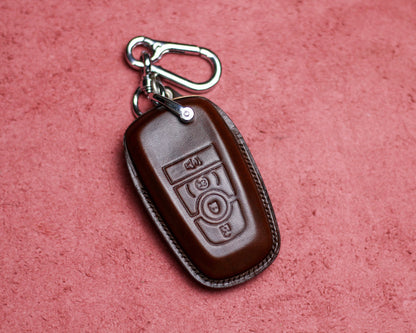 Leather Key Fob Cover For Bronco Raptor F150 F250 F350 Expedition 2020 Ranger Tremor 2022 2023 Maverick Car Accessories For Bronco Raptor