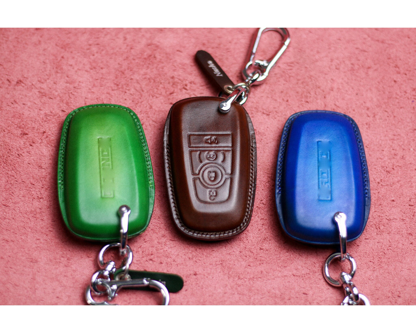 Leather Key Fob Cover For Maverick Bronco Logo Sport Ranger Gen 6 2024 Bronco Raptor Tremor Mustang 2022 2023 Car Accessories For Tremor