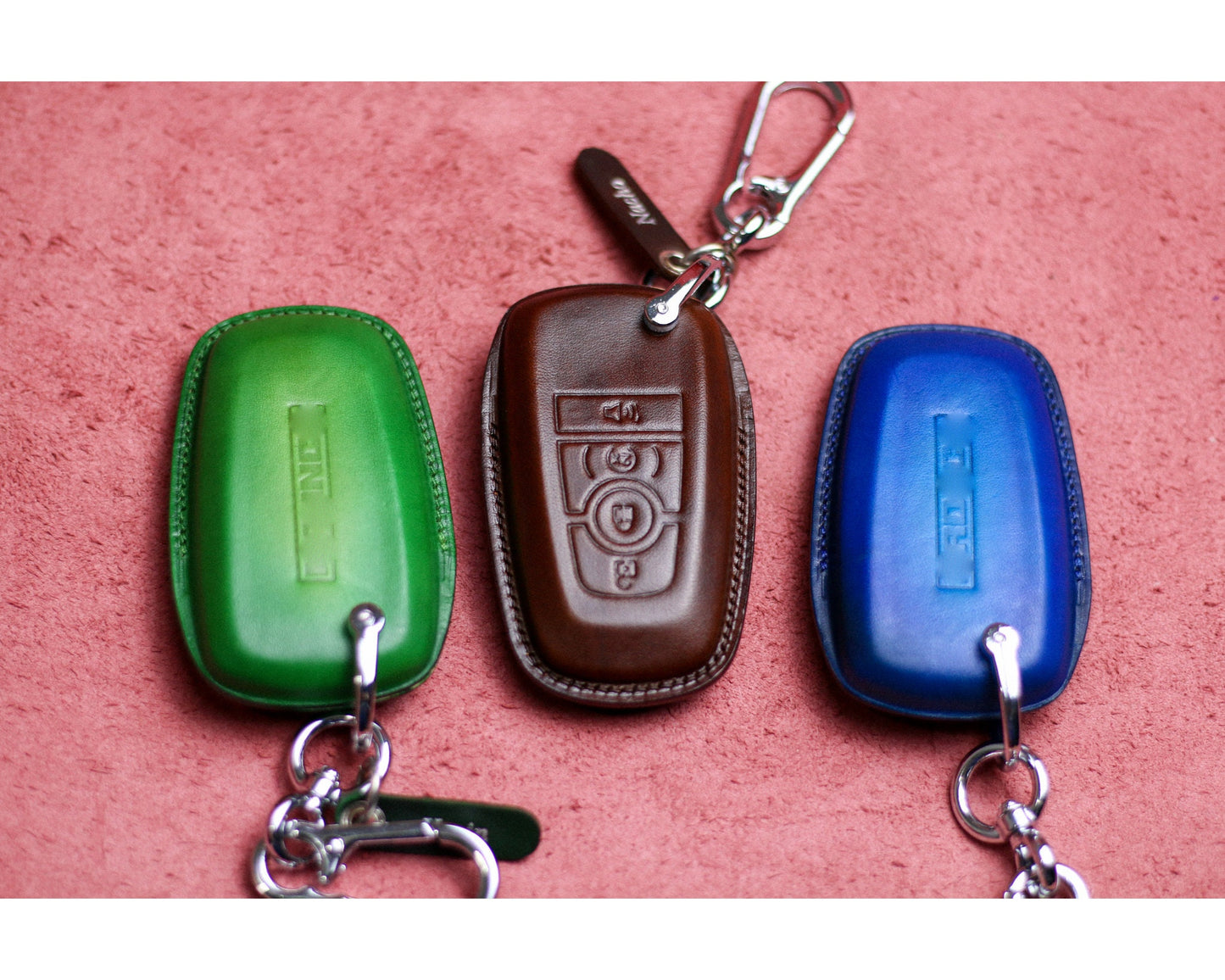 Leather Key Fob Cover For 2024 Bronco Logo Sport Ranger Gen 6 Bronco Raptor Tremor Mustang Maverick 2022 2023 Car Accessories For Bronco