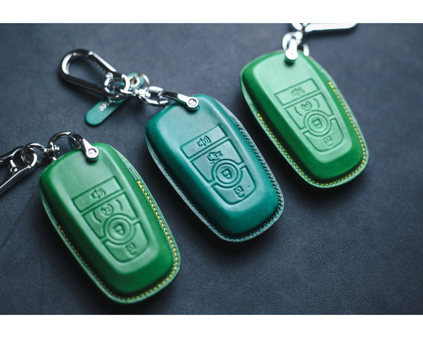 2022 Tremor Leather Fob Cover Lightning Key Case For Bronco Sport Mustang Mach E Key Fob Stamp Embossed Horse Remote Holder F150 Accessories