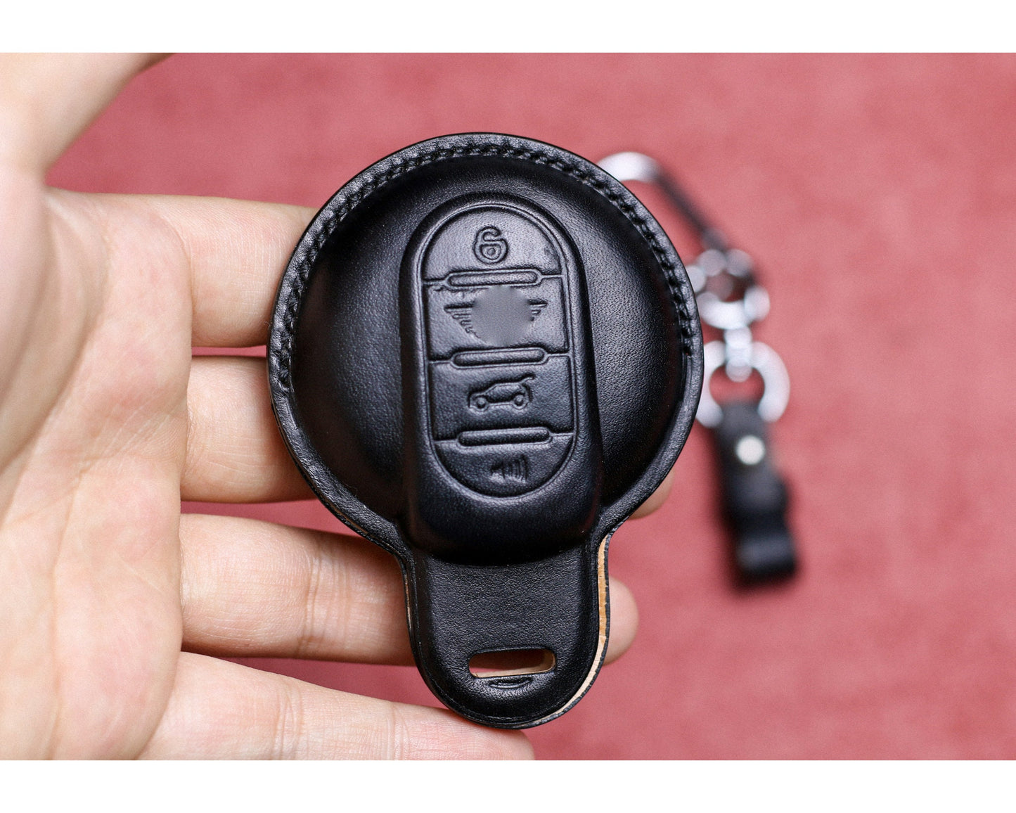 Leather key fob cover For Mini F Series Clubman Countryman Mini F54 F55 F56 F57 Mini S F54 F55 F56 F57 F60 Car Accessories for Mini Key