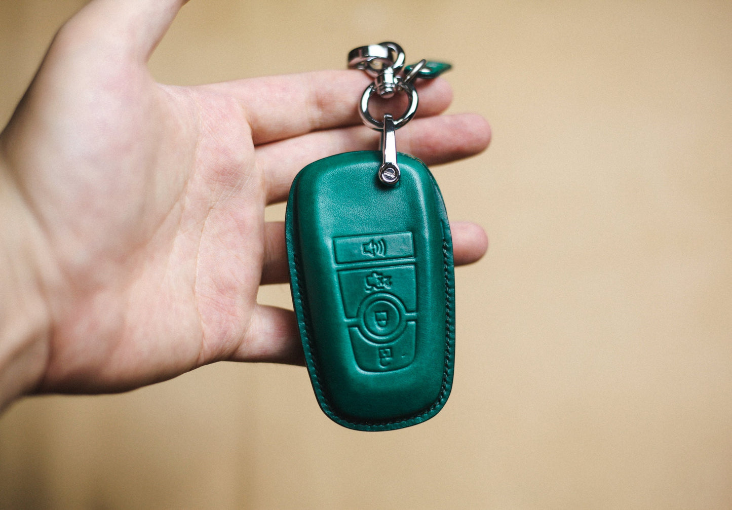 Full logos For Bronco Key Fob Cover Leather Raptor Maverick Key Fob Cover Case F150 F250 Expedition Tremor 2021 2022 Tremor Car Accessories