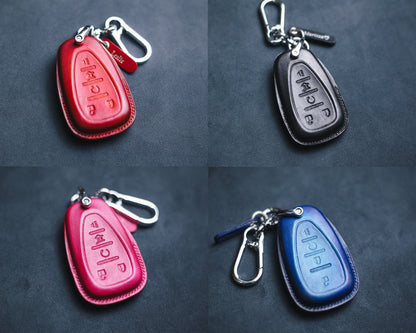 Leather Key Fob Cover Chevy Key Case Chevy Cruze Spark Camaro Equinox Malibu Blazer Volt Fob Cover Keyless Remote Keychain Holder Pouch