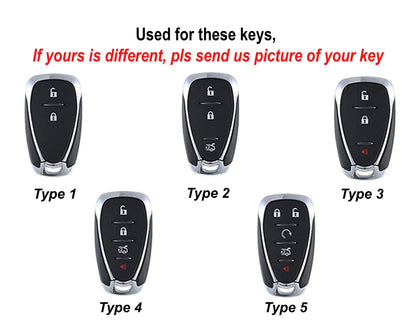 Leather Key Fob Cover Chevy Key Case Chevy Cruze Spark Camaro Equinox Malibu Blazer Volt Fob Cover Keyless Remote Keychain Holder Pouch