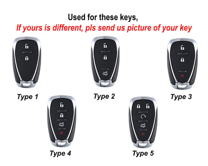 Leather Cover For Chevy Cruze Spark Camaro 2018 2019 Equinox Malibu Blazer Volt Key Fob Case Cover Keyless Remote Holder Car Accessories