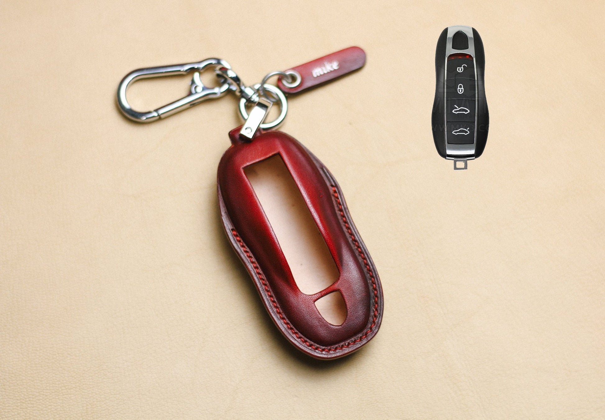 Taycan Cayman Key Fob Cover Leather Case Porsches Key Case Cayenne 92s Panamera 970 971 Carrera 911 991 996 Macan 918 Spyder 718 Smart Key