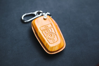 2022 Lightning Fob Cover Leather For Bronco Sport mustang Mach E Tremor Key Fob Stamp Embossed Horse Remote Holder Ford Accessories