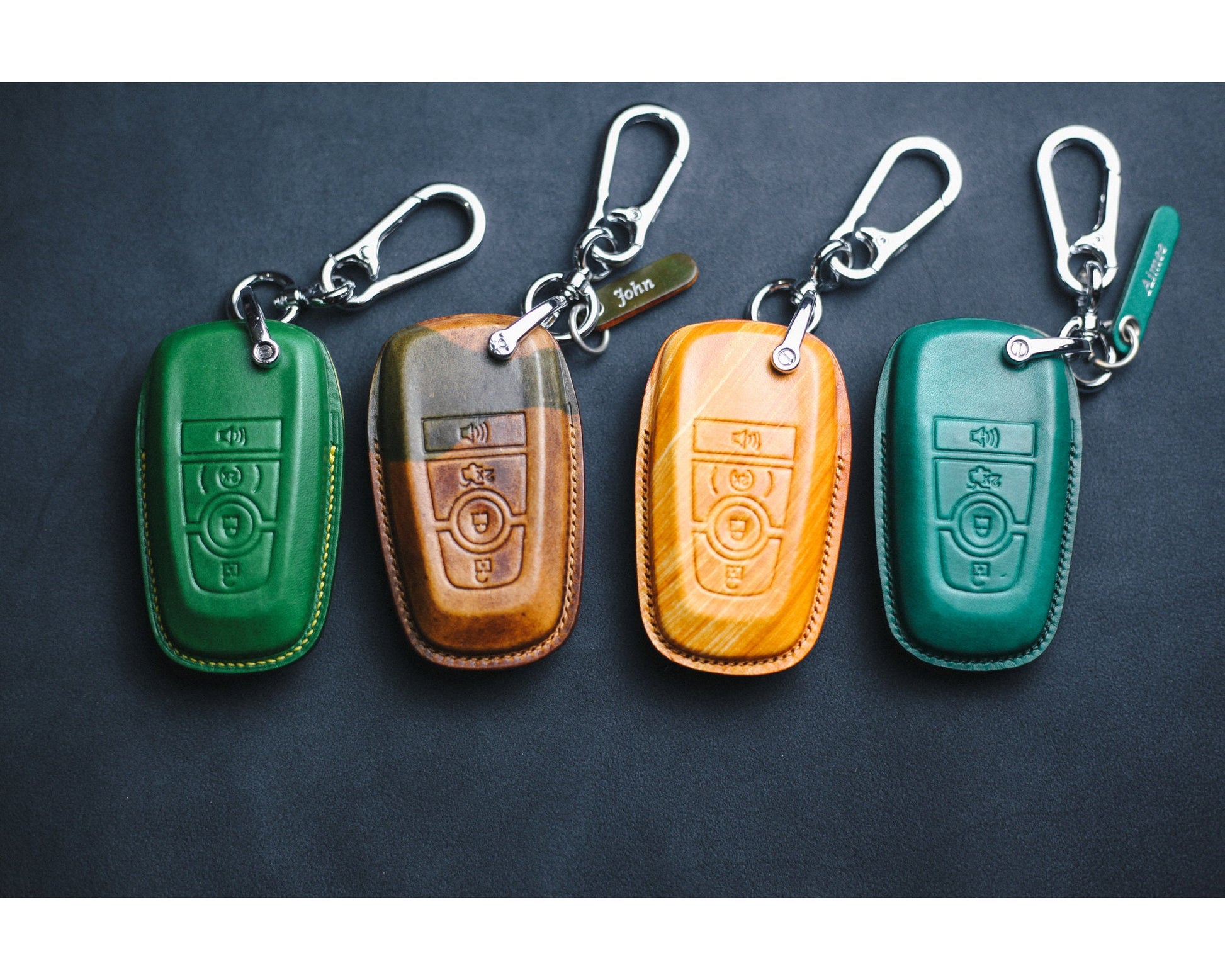 Leather Case For Key Cover Explorer Expedition F150 F250 Lariat Leather Key Fob Cover Case Remote Holder Custom Keychain