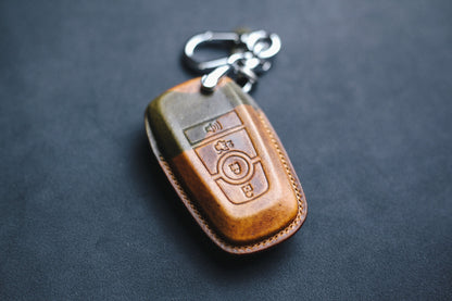 Custom Logo Leather Key Fob Cover Holder for 2024 Bronco EcoSport Edge Expedition Explorer Fusion Ranger 3 4 5 Buttons Smart Keyless Remote