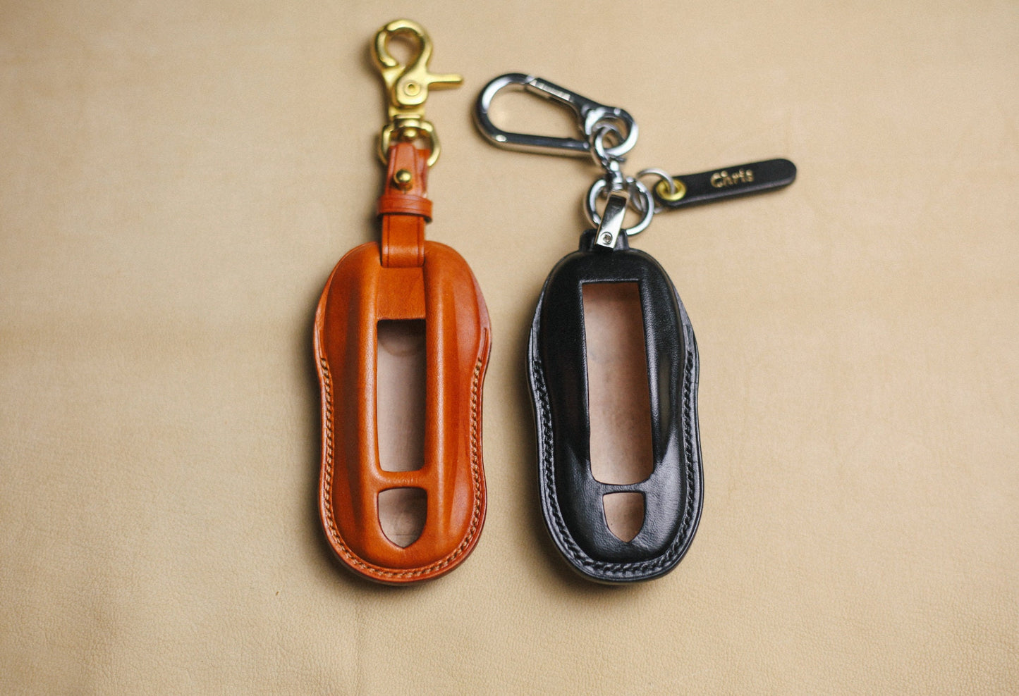 Fob Cover Porsches Leather Key Fob Cover Case Cayenne Panamera 971 Carrera Coupe Taycan Macan Cayman Porschee Keyhain Keyring Remote Holder