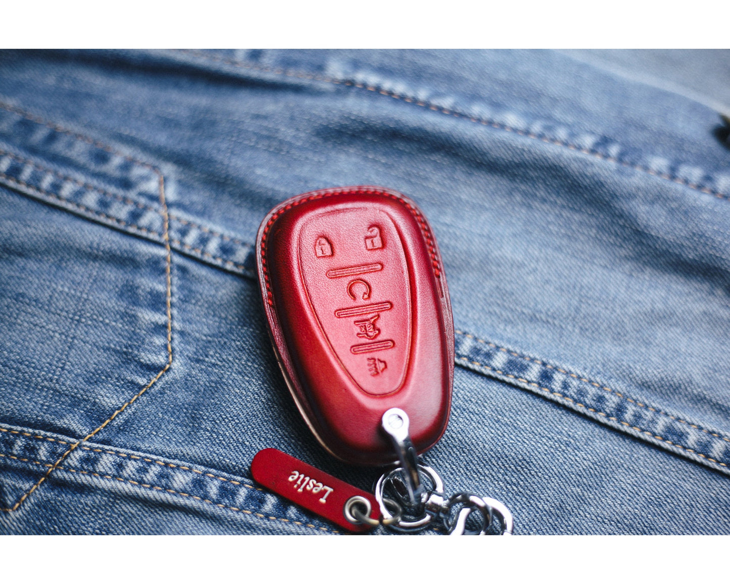 Leather Key Fob Cover Chevy Key Case Chevy Cruze Spark Camaro Equinox Malibu Blazer Volt Fob Cover Keyless Remote Keychain Holder Pouch