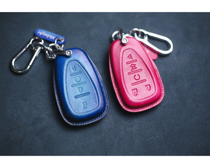 Leather Key Fob Cover Compatible with Chevy Traverse, Trailblazer, Blazer, Camaro, Cruze, Equinox, Malibu, Sonic, Spark Key Holder