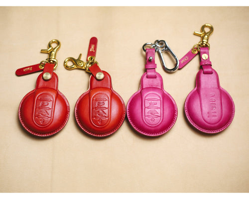 Red Pink Leather Cover Mini F Series 3 4 Buttons Key Fob Case Clubman Hardtop Hatchback Countryman F54 F55 F56 F57 F60 Paceman Jcw