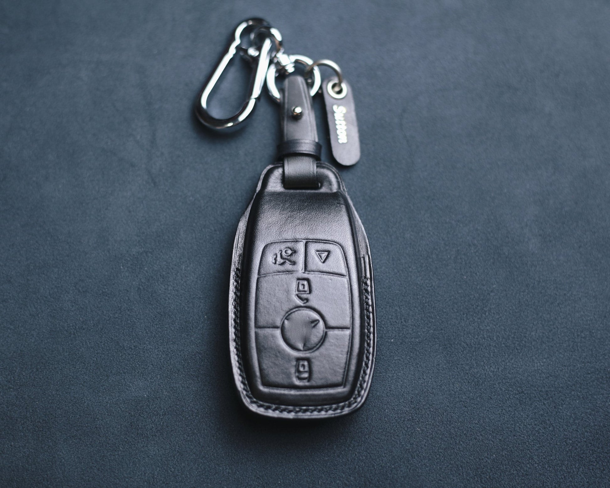 Leather Key Fob Cover For GLE 350 450 GLC 300 Amg3 4 Buttons Case For Keychain GLE350 GLE450 GLC300 Keyring Remote Holder Accessories