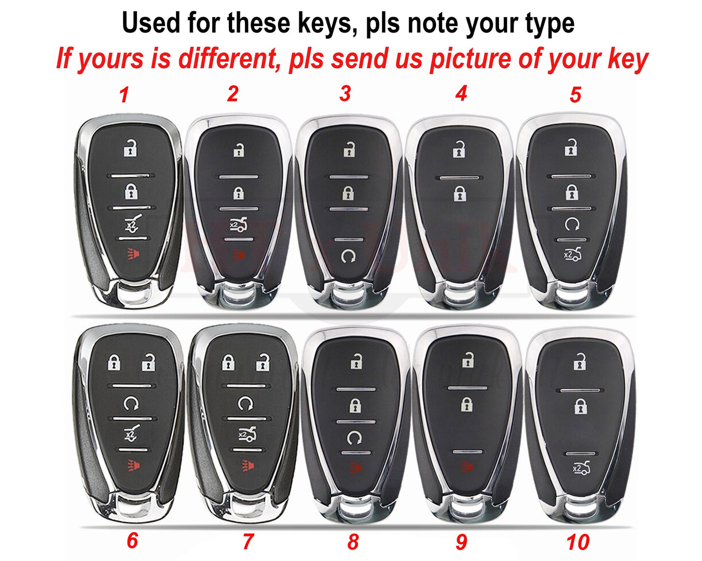 Cover For Chevy Cruze Spark Camaro Equinox Malibu BLAZER VOLT Key Fob Case Cover KeyFob Keyless Remote Holder Keychain Keyring