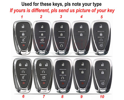 Cover For Chevy Cruze Spark Camaro Equinox Malibu BLAZER VOLT Key Fob Case Cover KeyFob Keyless Remote Holder Keychain Keyring