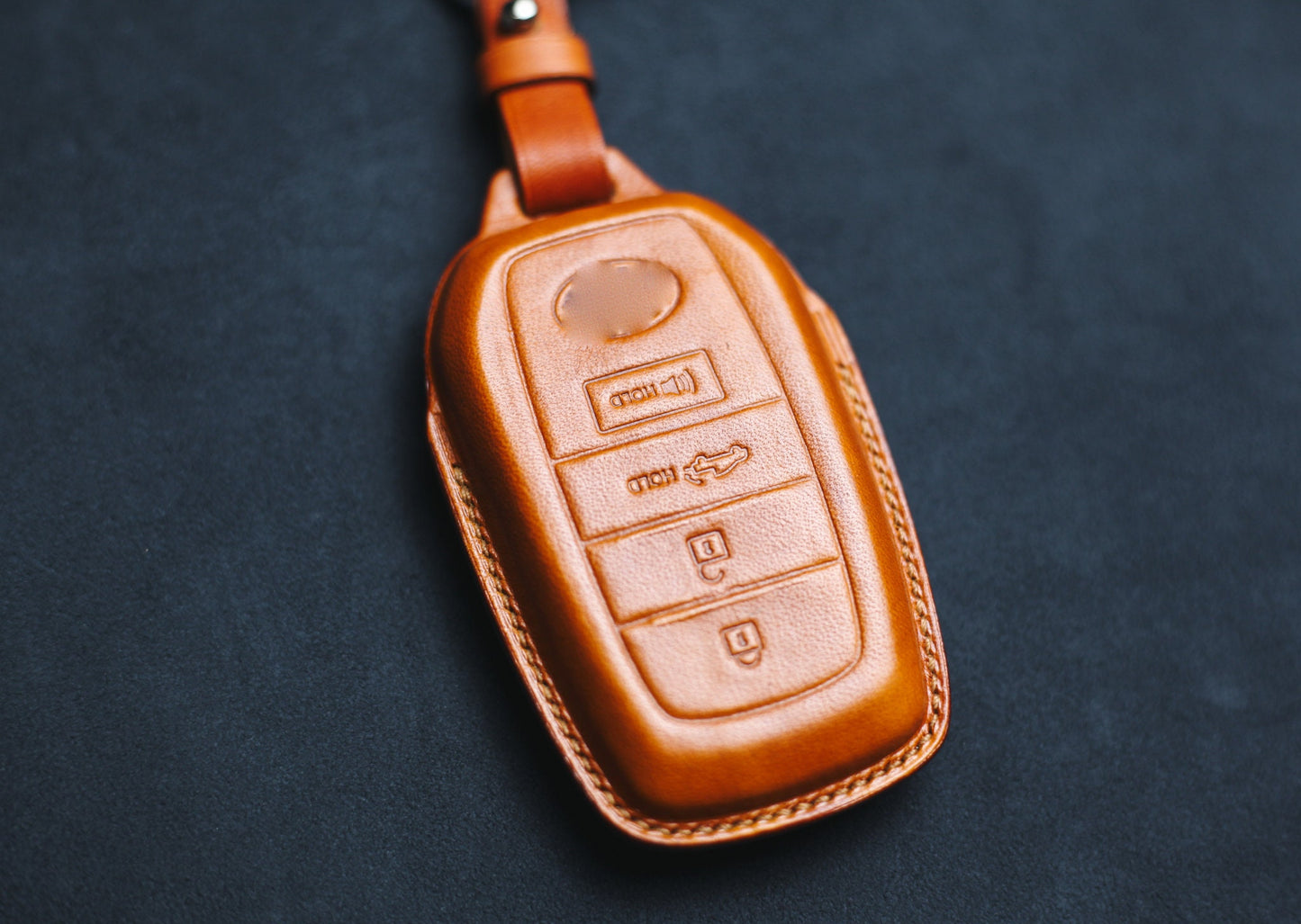Cover For 2024 Tundra TRD Pro 2023 2022 2021 Leather Key Fob Case For Tundra Truck Pickup Custom Case Stamp Tundra Smart Remote Holder