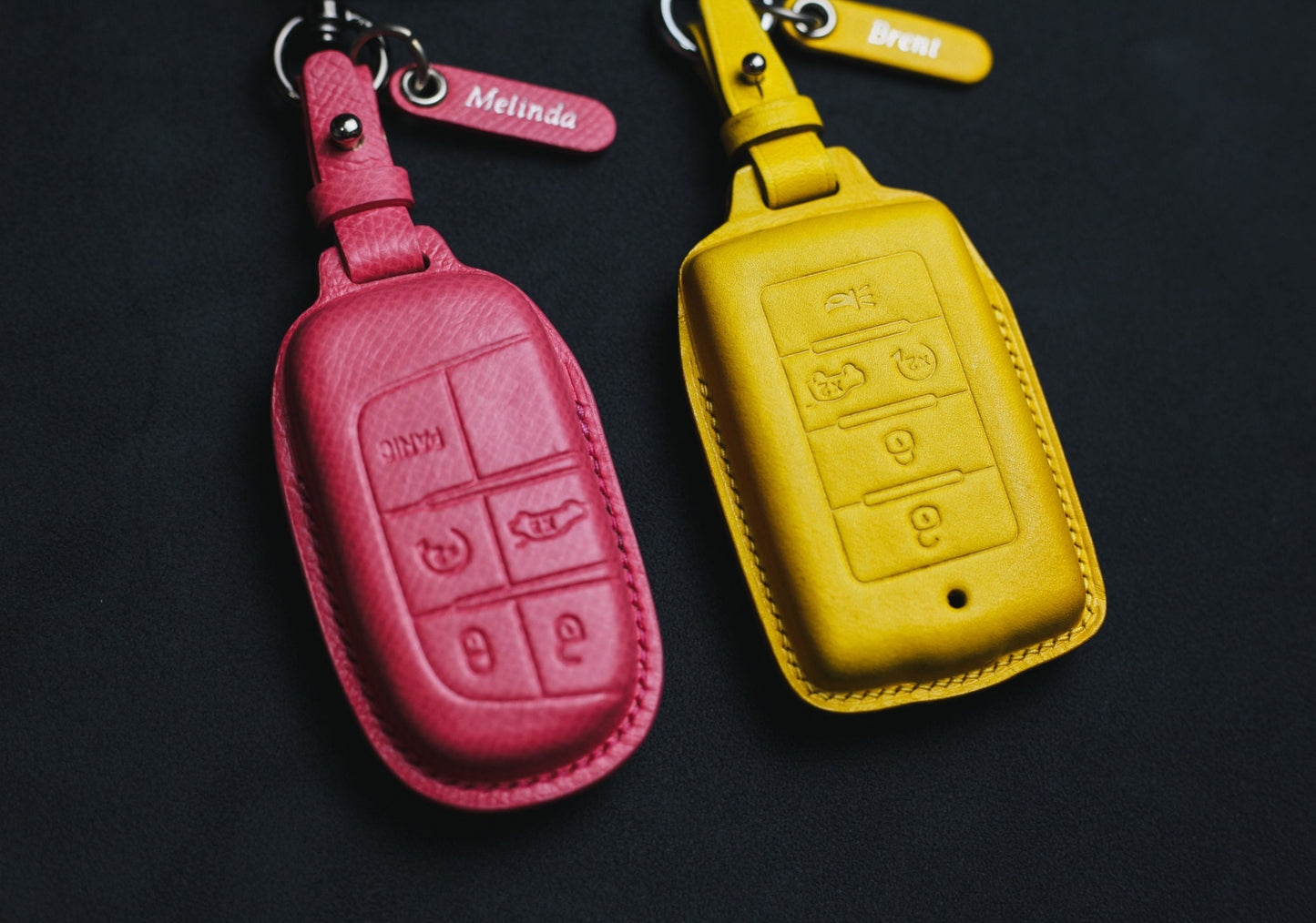 Wagoneer 2022 2023 Leather Key Fob Cover For 2021 Dodgee Cherokee Ramm Grand L Renegade 2017 2018 Wrangler Rubicon Sahara JK JL Key Cover