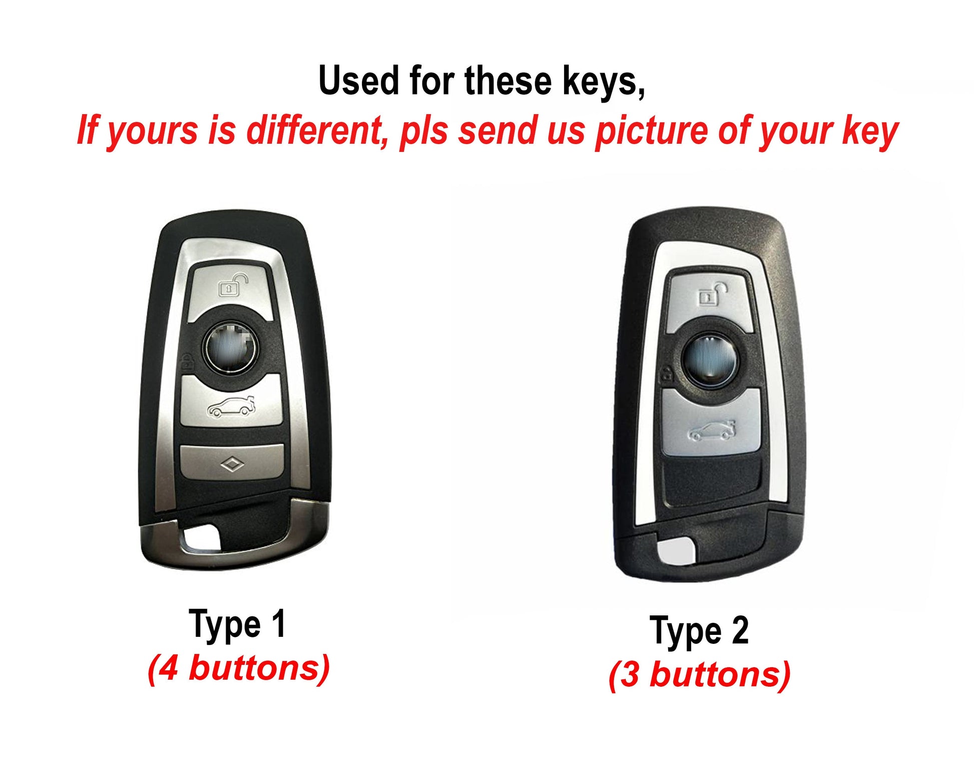 Leather Cover For 3 4 Buttons Smart Remote Car Key Shell Fob For B.m.w CAS4 F 3 5 7 Series E90 E92 E93 X5 F10 F20 F30 F40 Key Case Cover