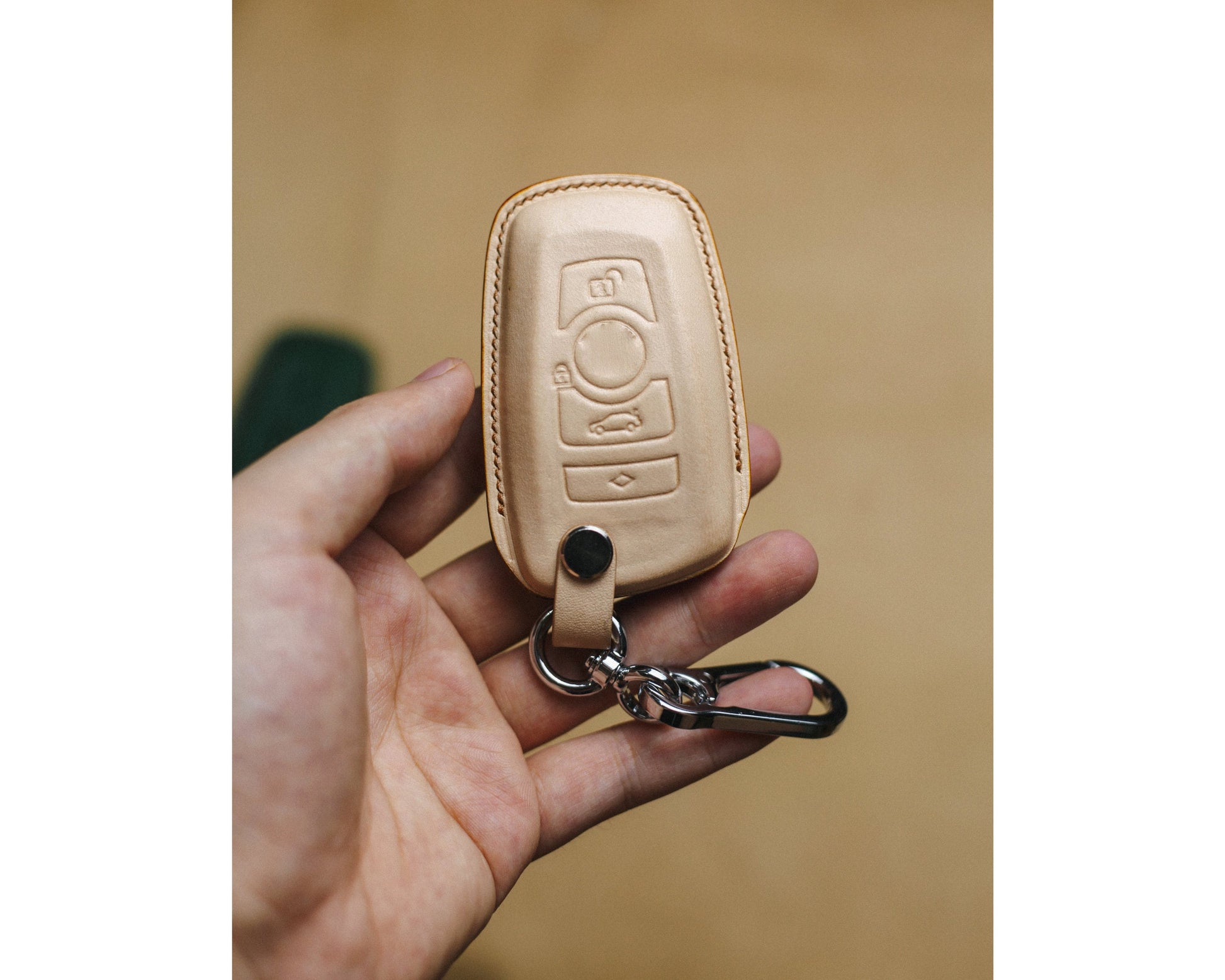 Leather Cover For 3 4 Buttons Smart Remote Car Key Shell Fob For B.m.w CAS4 F 3 5 7 Series E90 E92 E93 X5 F10 F20 F30 F40 Key Case Cover