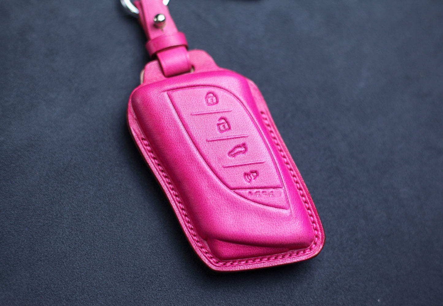 Cover Rz450e Lexu Nx Gx Ls Ux Es Lx 600 LC 500 LS 500 LS 600 Ux 200 Es 350 Rx 350 570 Leather Key Fob Cover Case Keychain Remote Fob Holder