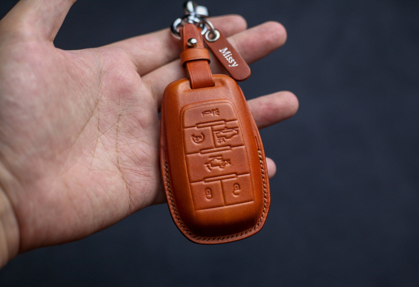 Leather Cover for Ramm 1500 Trx Truck Pickup Dodgee 3500 Ramm 2500 4500 5500 Key Longhorn Limited 2018 2019 2020 2021 2022 Key Holder