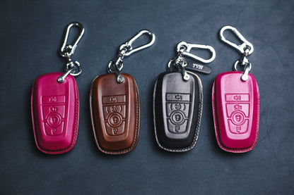 2022 Tremor Leather Fob Cover Lightning Key Case For Bronco Sport Mustang Mach E Key Fob Stamp Embossed Horse Remote Holder F150 Accessories