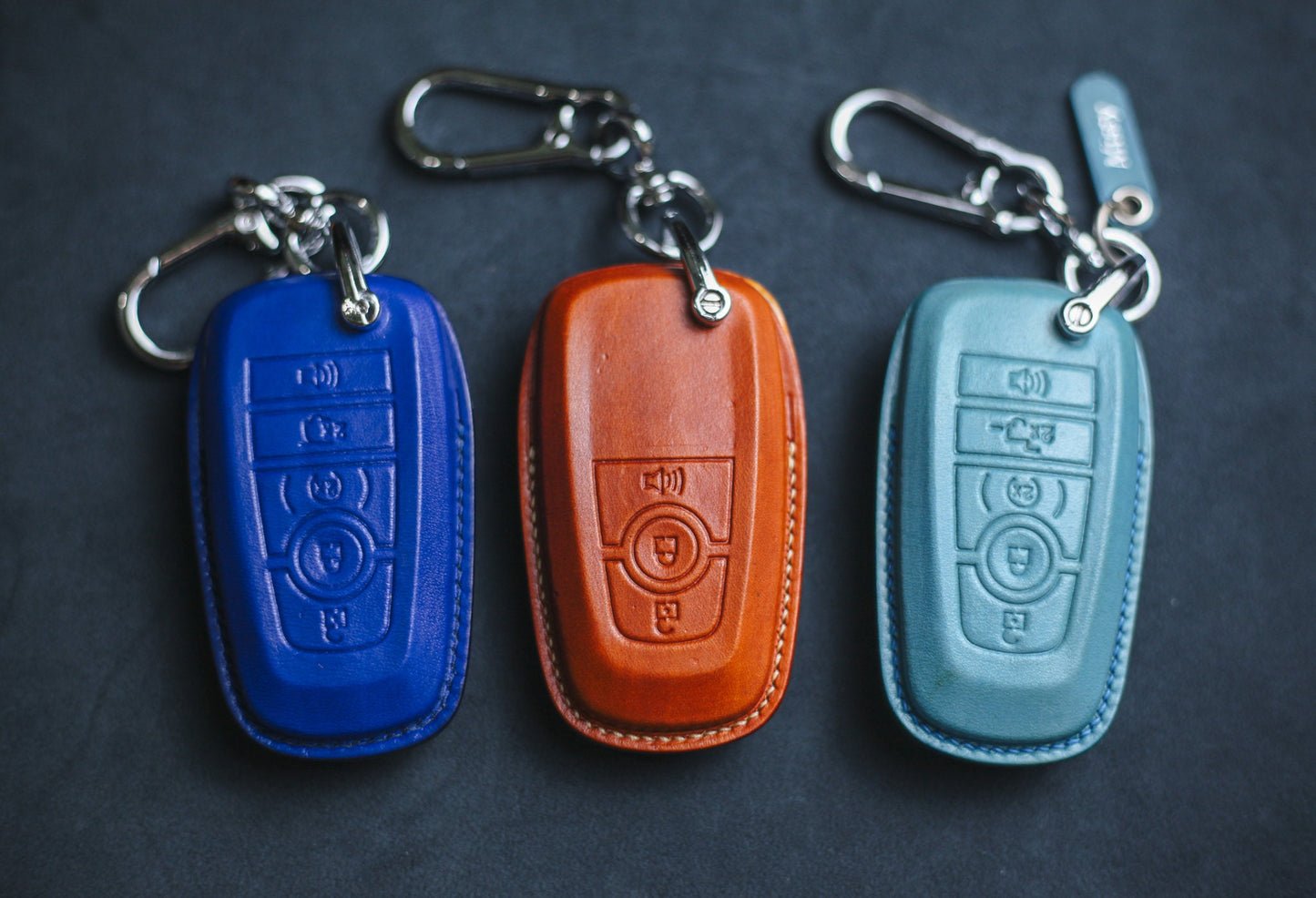 2022 Tremor Leather Fob Cover Lightning Key Case For Bronco Sport Mustang Mach E Key Fob Stamp Embossed Horse Remote Holder F150 Accessories