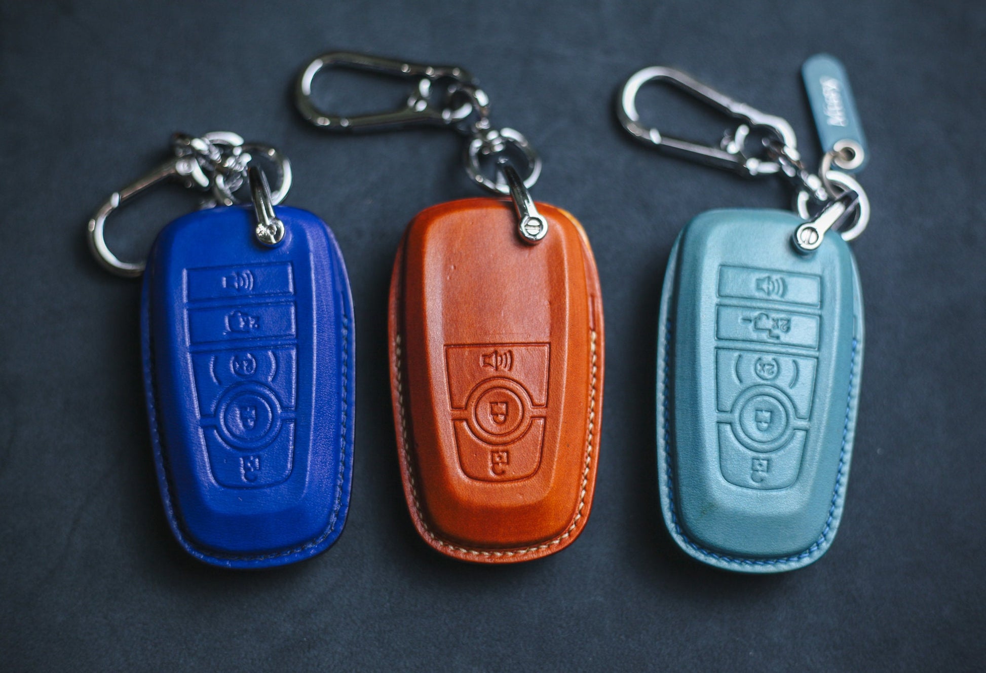 2022 Tremor Leather Fob Cover Lightning Key Case For Bronco Sport Mustang Mach E Key Fob Stamp Embossed Horse Remote Holder F150 Accessories