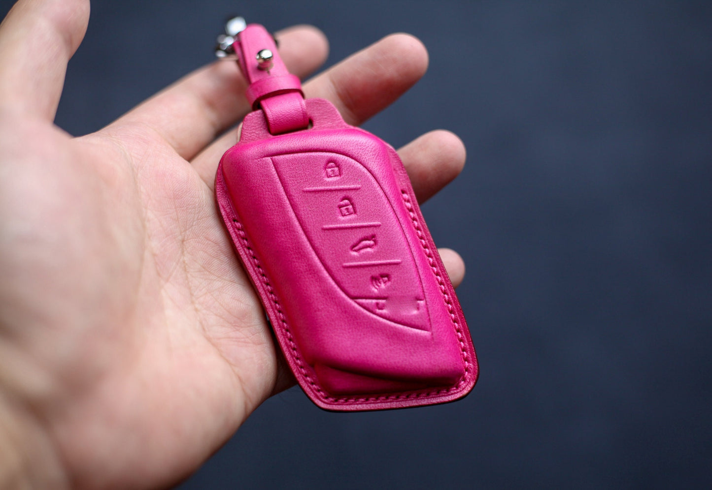 Cover Rz450e Lexu Nx Gx Ls Ux Es Lx 600 LC 500 LS 500 LS 600 Ux 200 Es 350 Rx 350 570 Leather Key Fob Cover Case Keychain Remote Fob Holder