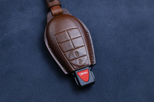 Leather Key fob Cover holder for Ramm Classic, Dodgee Classic, Grand Caravan, Dart, Chryslerr Town & Country Cherokee, Commander Grand