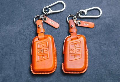 For Leather Key Fob Cover Case 2024 Atlas Jetta Golf Magotan Passat B8 MK7 2023 Golf7 GTI Polo Beetle Caddy T5 Eos 2022 Tiguan Accessories