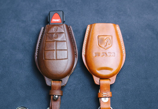 For Ramm Classic Key Fob Leather Case Cover Holder Dodgee Classic Ramm Grand Caravan Dart Chrysleer Town Country Cherokee, Commander Grand