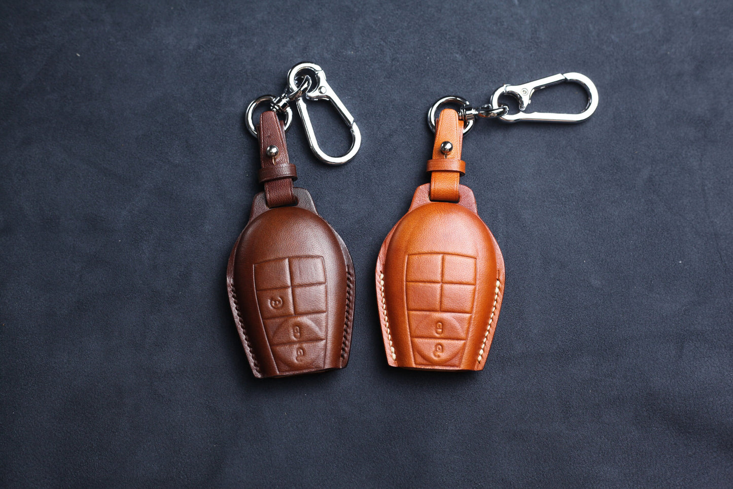 Leather Key fob Cover holder for Ramm Classic, Dodgee Classic, Grand Caravan, Dart, Chryslerr Town & Country Cherokee, Commander Grand