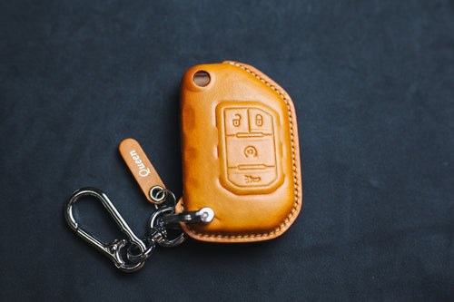 For Wrangler 2020 2019 2018 Leather Key Fob Cover Dodgee Grand Cherokee L Ramm Renegade 2023 2024 2025 Wagoneer Rubicon Sahara JK JL Key